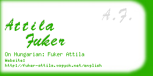 attila fuker business card